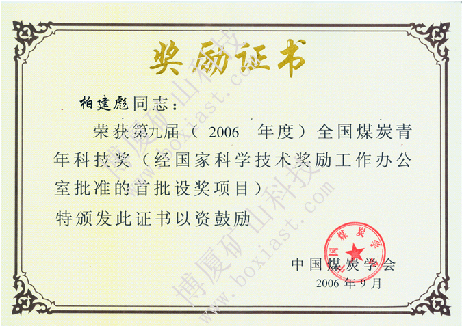 全国煤炭青年科技奖